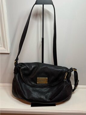 Marc Jacobs Natasha Leather Shoulder Bag with Gold Plaque